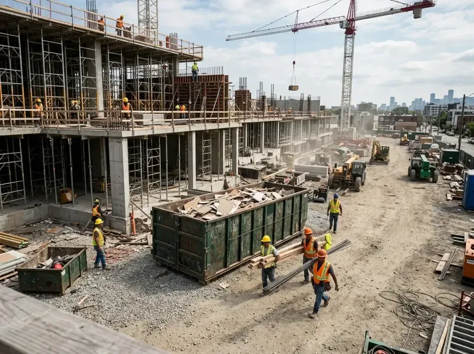 commercial-construction-site-w-002 — frequently asked questions, Low Cost Construction Dumpster Rental in Paynesville, MN